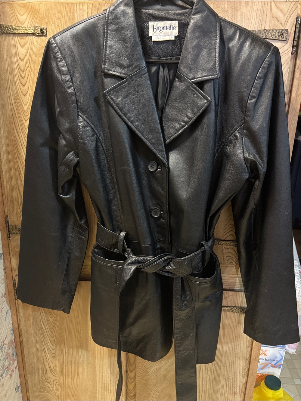 Womens Black Leather Jacket size L